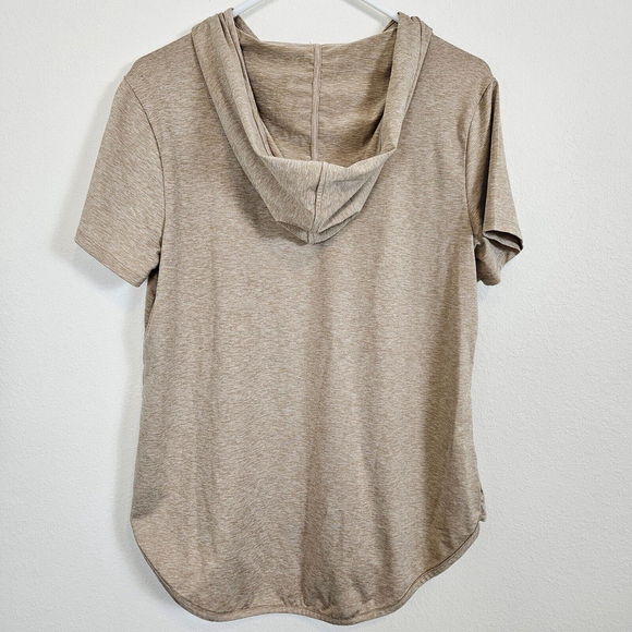 zuda Womens Z-Cool Jersey Short Sleeve Hooded Pullover Heather Oatmeal Small - Picture 2 of 15